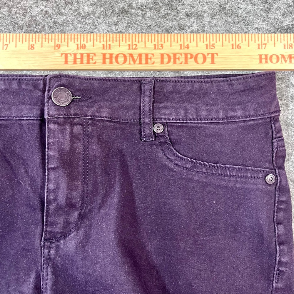 Maurices Jeans Women L Long Plum Purple Slim Fit Stretch Casual Chic Office - Picture 12 of 12